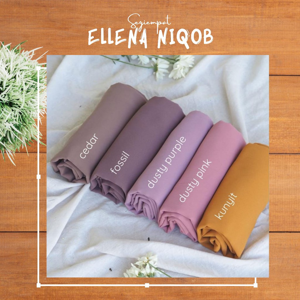 TERMURAH!!! (BISA COD) HIJAB SEGIEMPAT JUMBO - ELLENA NIQOB - BAHAN CERUTY BABYDOOL - BEST SELLER!!!