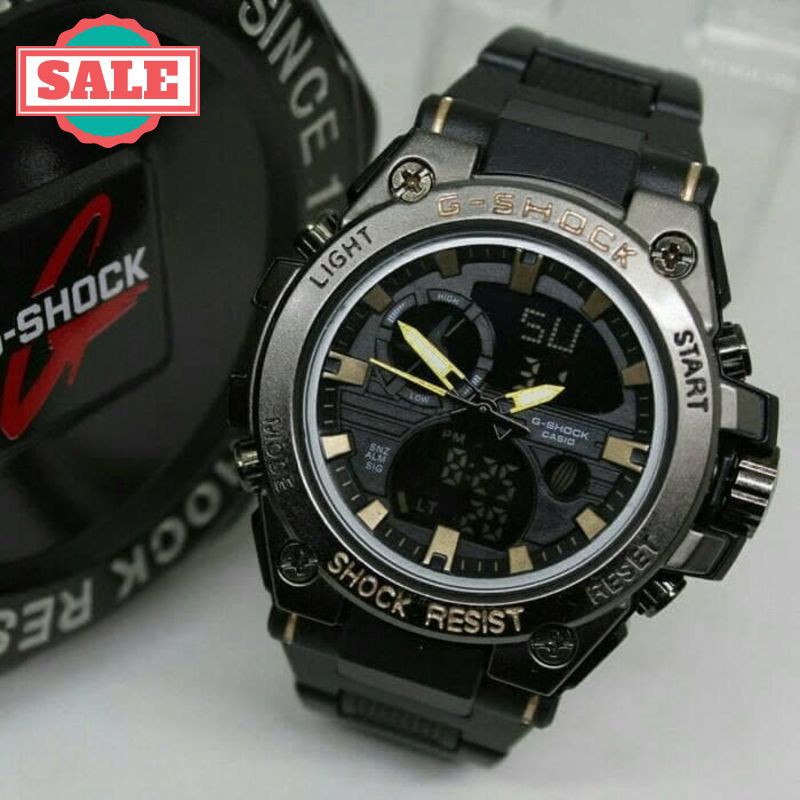 Murah G SHOCK GAX 1000 RANTAI BLACK GOLD