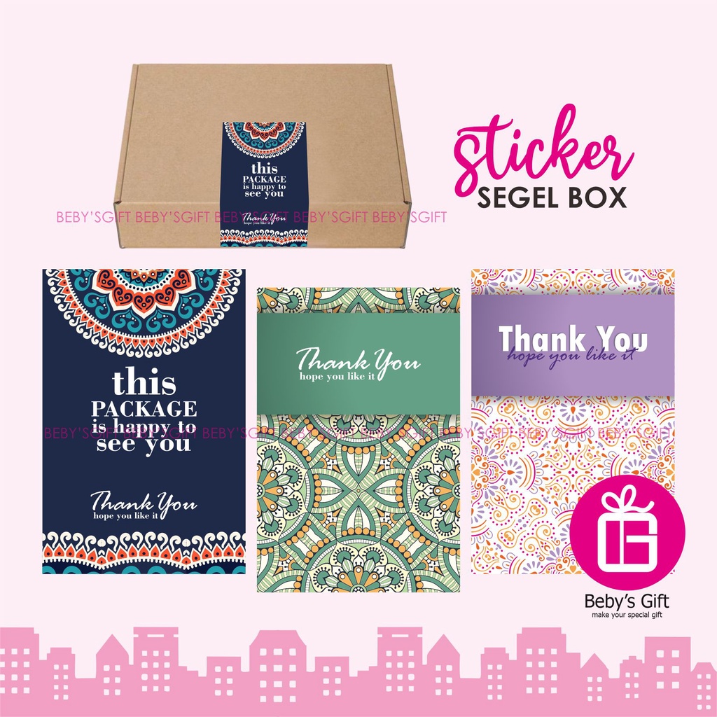 

Sticker Segel Box Hampers Stiker Packing Kado Gift Abstrak Vintage