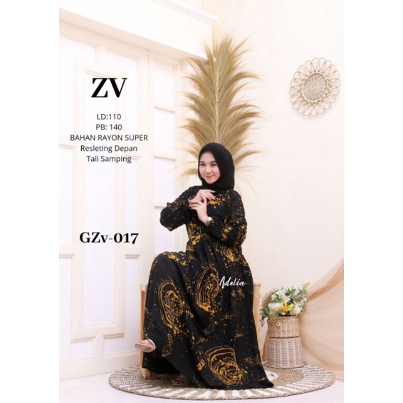 Gamis Rayon Super Zv Fashion Motif Adelia