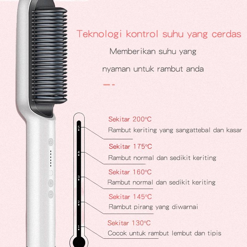 Catok Sisir Pelurus Rambut Hair Staightener curler 2 in 1 Catokan Rambut Listrik