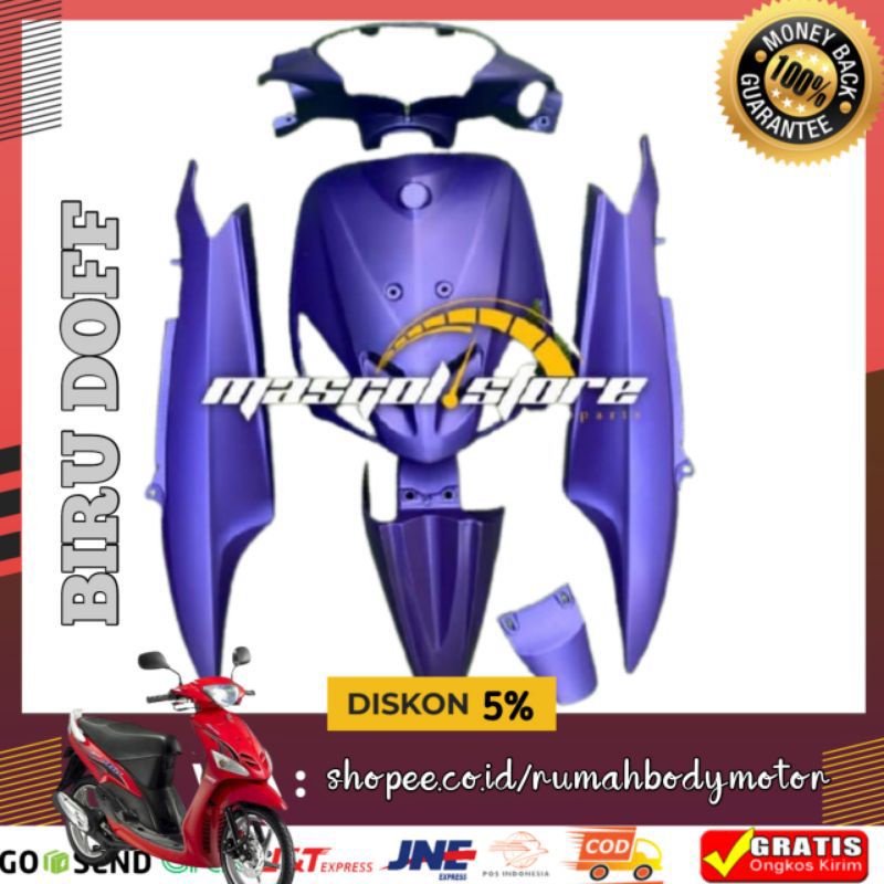 0Yamaha Mio sporty cover body full halus Mio sporty/Mio tua biru doff varian warna