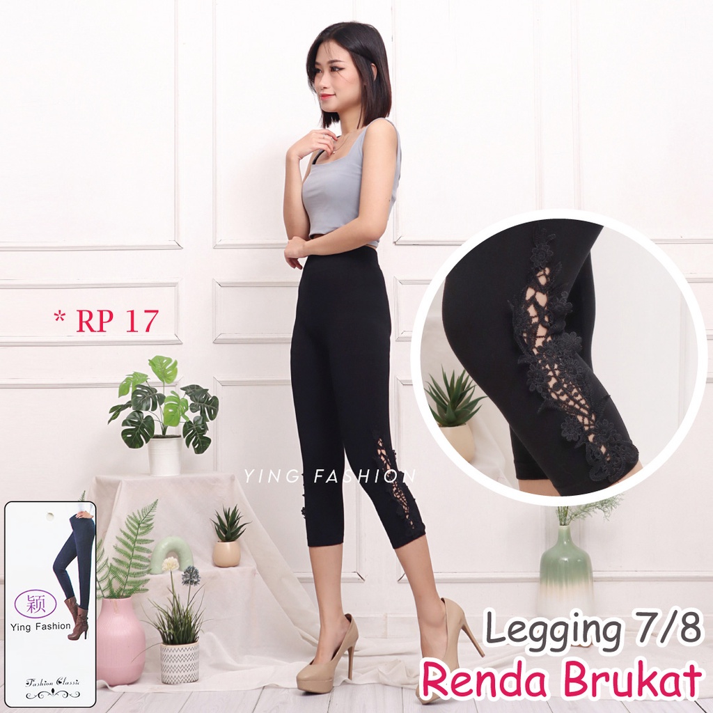 Legging Renda Brukat Pendek Wanita * RP * / Legging brukat kaki wanita / legging renda 7/8 wanita / legging wanita / legging pendek wanita / legging renda brukat