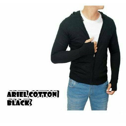 SB01  ARIEL COTTON BLACK  atasan pria murah kekinian baju terbaru