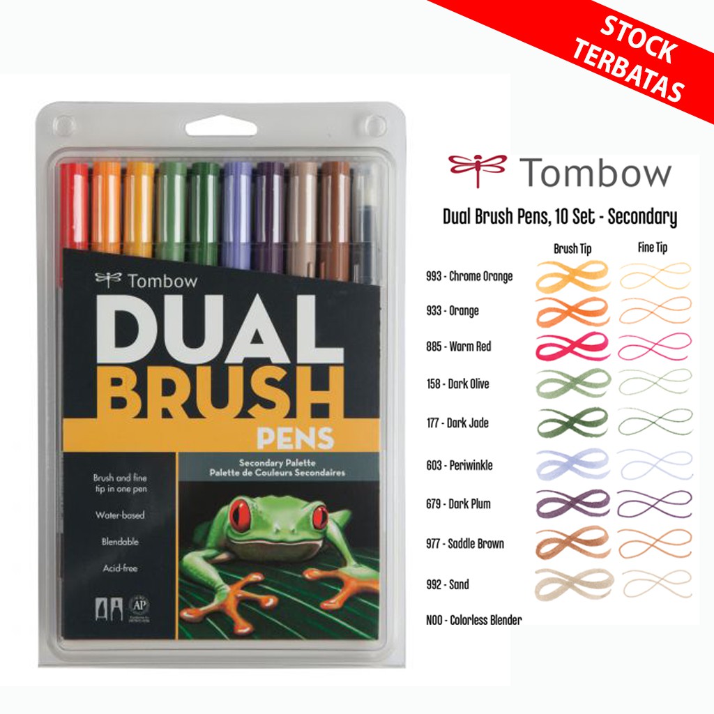 

NEW ! Tombow Dual Brush Pen Secondary Pallete Set 10 CLR