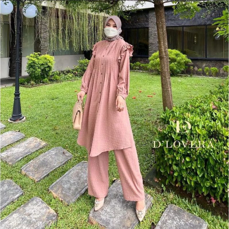 TERBARU ONE SET TUNIK CRINKLE WANITA BUSUI KEKINIAN HITS SET WANITA