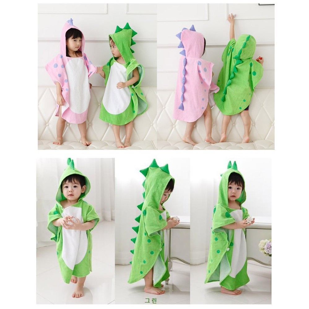 LOGU Baju handuk dinosaurus anak Baju handuk 3d kartun LOGU Baju handuk dinosaurus anak Baju handuk 3d kartun
