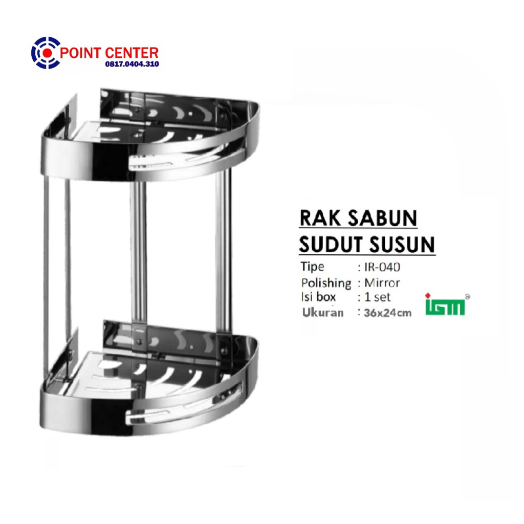 TERMURAH IGM IR-040 RAK SUDUT SIKU TEMPAT SABUN SHAMPO 2 SUSUN