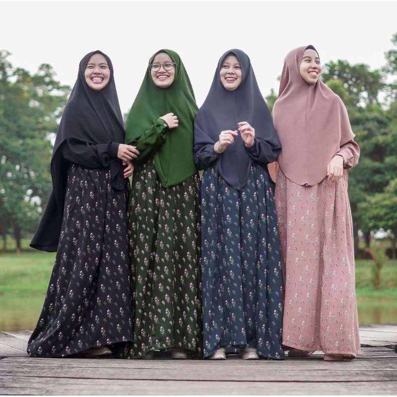 Gamis Poti Zahwa | Gamis Motif | Hijab alila