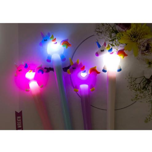 LED Pulpen Pena Gel Karet LAMPU Import karakter UNICORN