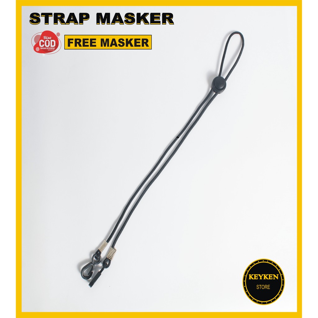 GROSIR KONEKTOR MASKER STRAP MASKER HIJAB PRIA WANITA STRAP MASK HITAM POLOS TERLARIS COD