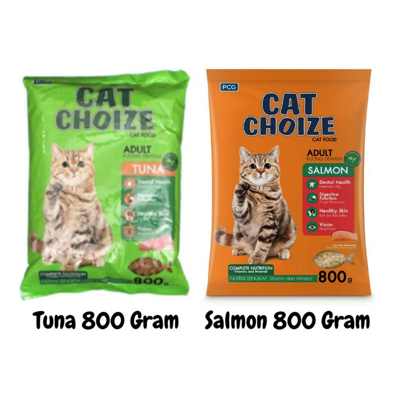 MAKANAN KUCING CAT CHOIZE ADULT TUNA/SALMON 800 GR - Bisa Via Grab - makanan kucing jambi