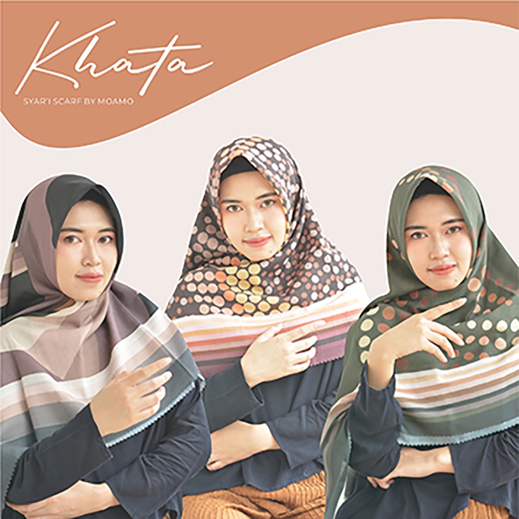 Jilbab Jumbo | Hijab Segi Empat Motif | Syar'i Scarf Voal Premium Khata Series