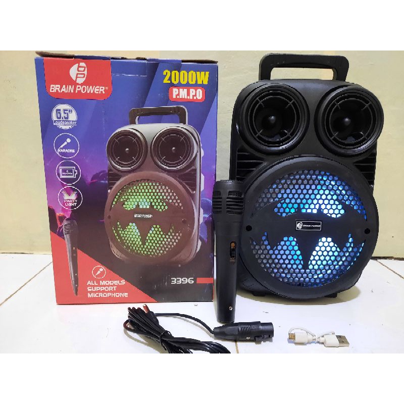 COD Speaker Karoke wireless bluetooth 6.5 inch 3391 KMS portable plus mic