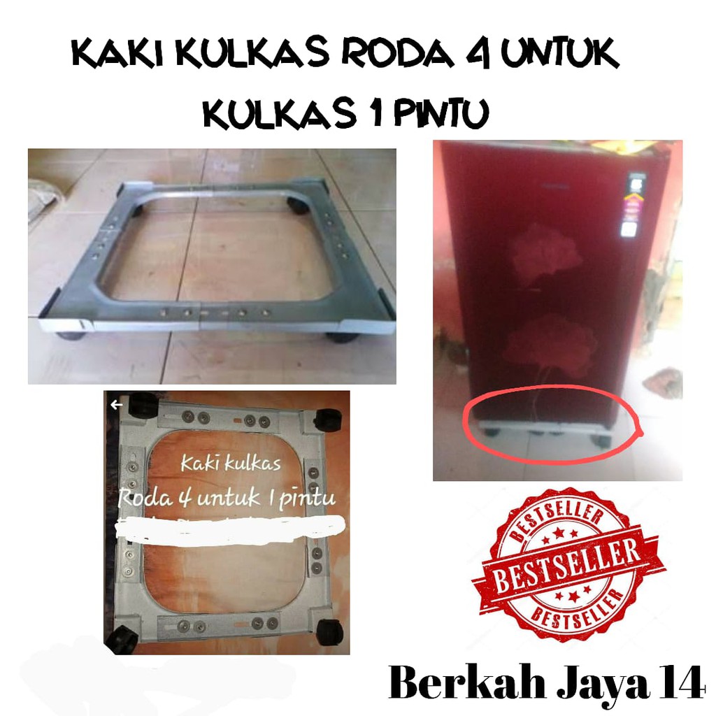 KAKI KULKAS UNTUK 1 PINTU RODA 4 HARGA MURAH BARANG BERKUALITAS BAHAN BESI TEBAL BISA BONGKAR PASANG