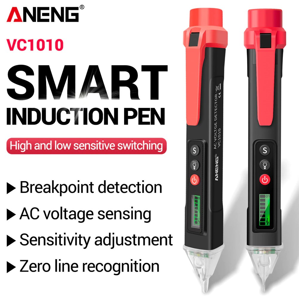 ANENG Tester Pen Non Contact AC Voltage Alert Detector 12V-1000V - VC1010 - Red