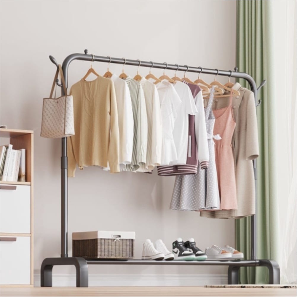 PROMO Stand Hanger DGYJ-1  Rak Serbaguna Rak Baju Portable Gantungan 4 Roda SINGLE - DOUBLE-TERMURAH