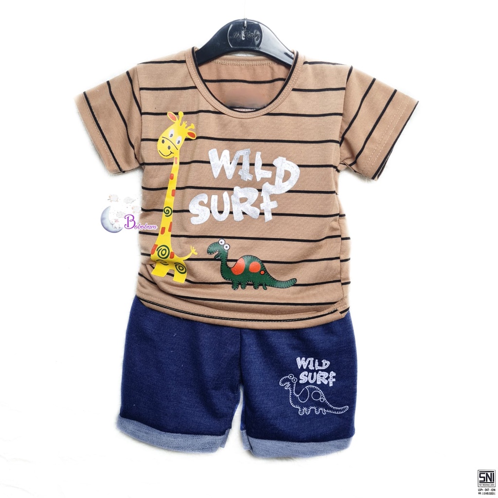 BAJU BAYI BOBOBAM HEWAN WILD SURF SETELAN ANAK LAKI-LAKI / SETELAN ANAK HARGA GROSIR