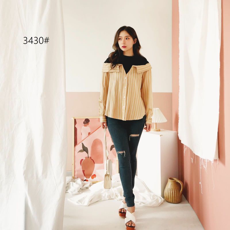 RAF Pakaian Kemeja Korea mix tery