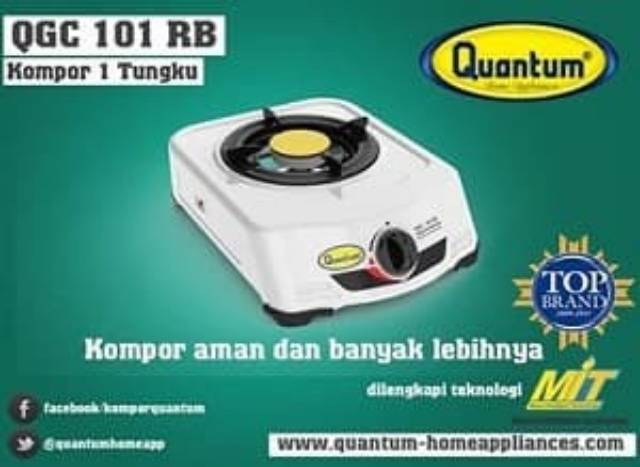 PROMO QUANTUM QGC 101RB Kompor Gas 1 Tungku. Burner Kuningan Tebal. Baru Bergaransi Resmi