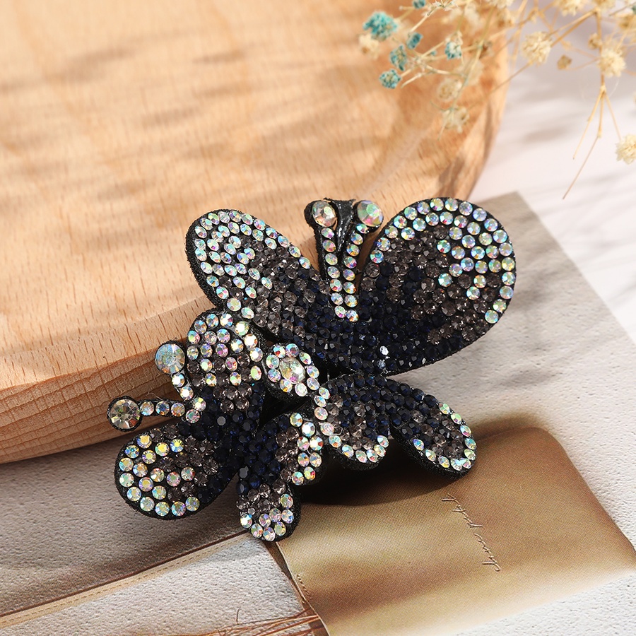 Retro Women Crystal Butterfly Hairpin Full Rhinestone Hair Clip Barrette Hair Accessories