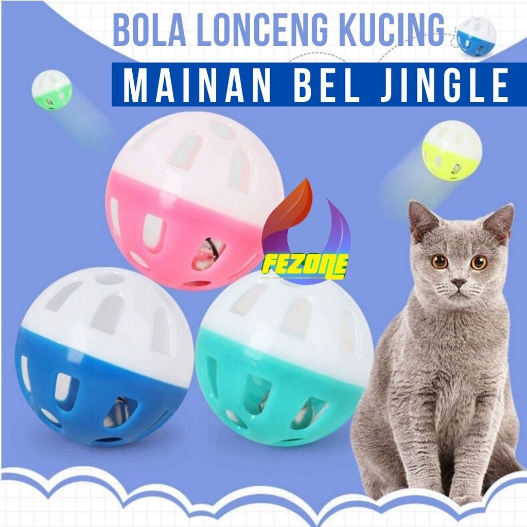 Bola Mainan Kucing Bunyi Bola Kerincing Kucing Musang Otter Pet Toys FEZONE