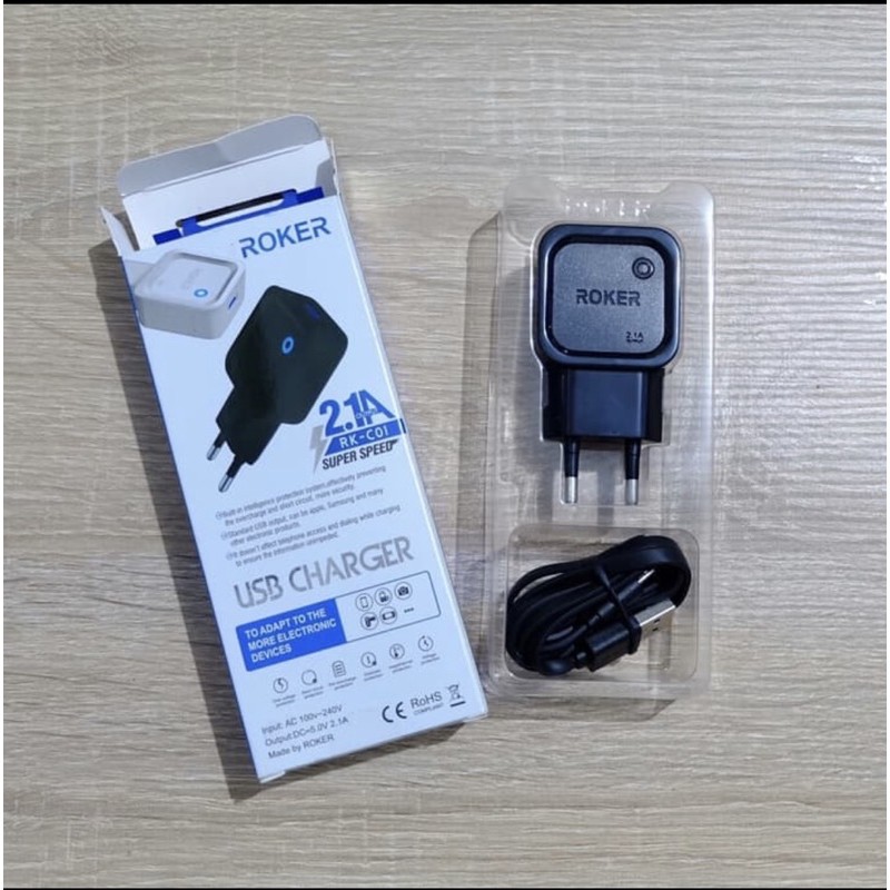 CHARGER ROKER 2.1A V8 MICRO USB, TYPE C, PHONEios