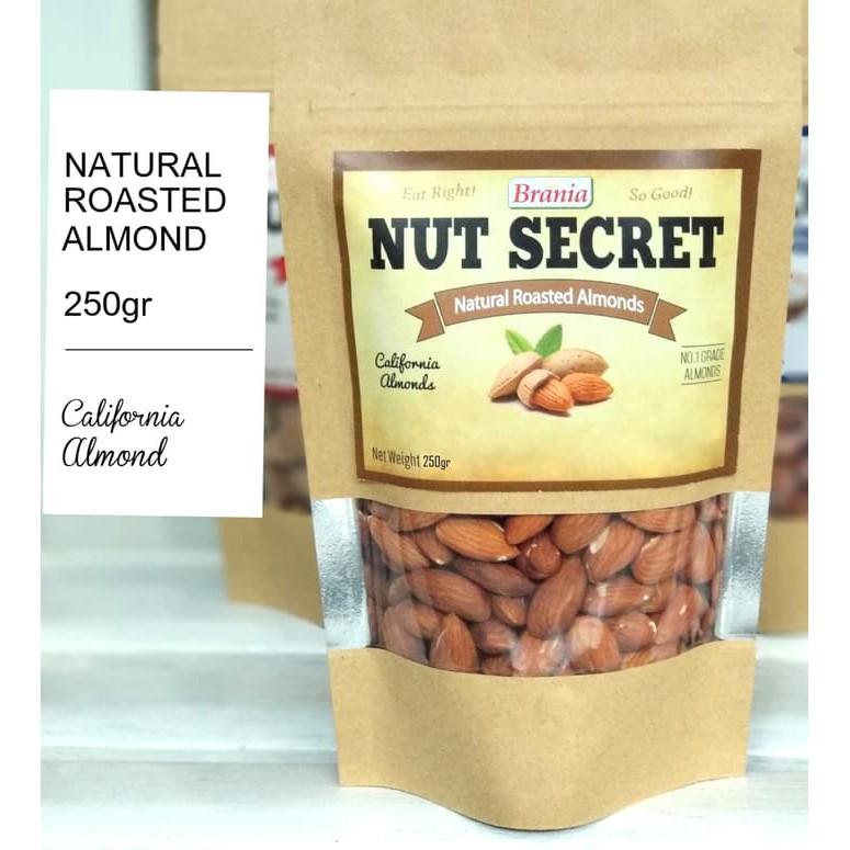 

Kacang Almond Panggang Rasa Natural 250gr/Roasted Almond Natural