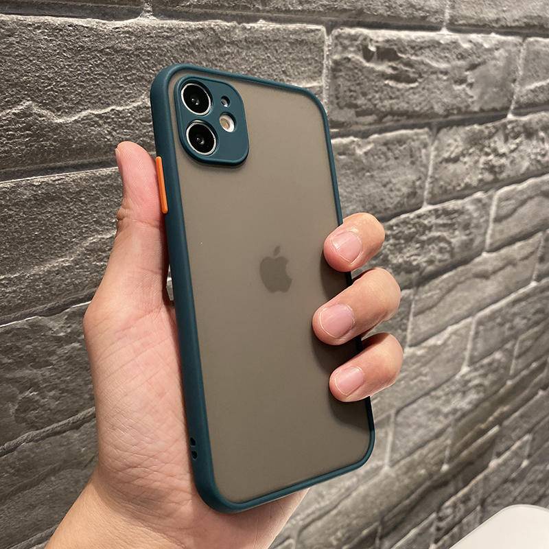 Soft Case Bumper Silikon Matte Transparan Shockproof Untuk iPhone 13 12 Mini SE 2022 2020 6 6S 7 8 Plus