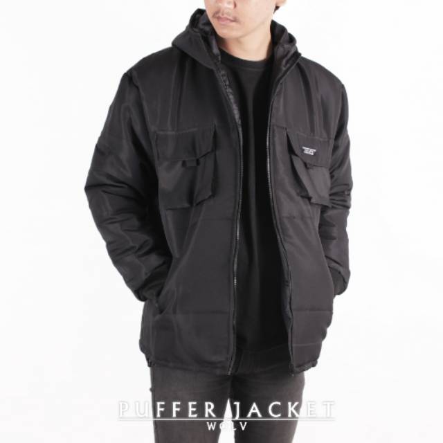 Jaket puffer hitam jaket pria murah