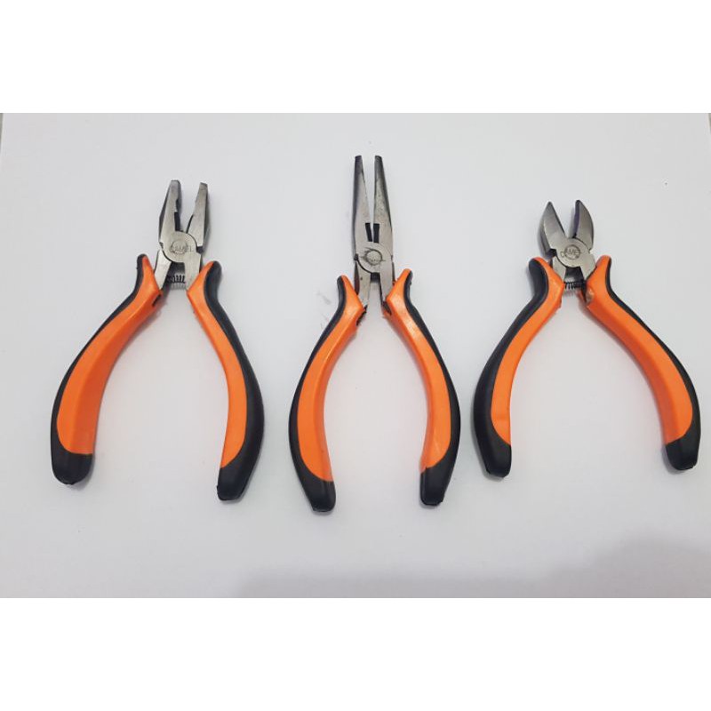 Paket tang mini 3pcs tang potong tang kombinasi tang lancip