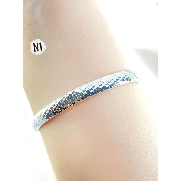 Gelang Keroncong Silver Rodhium Gloosy N29112102