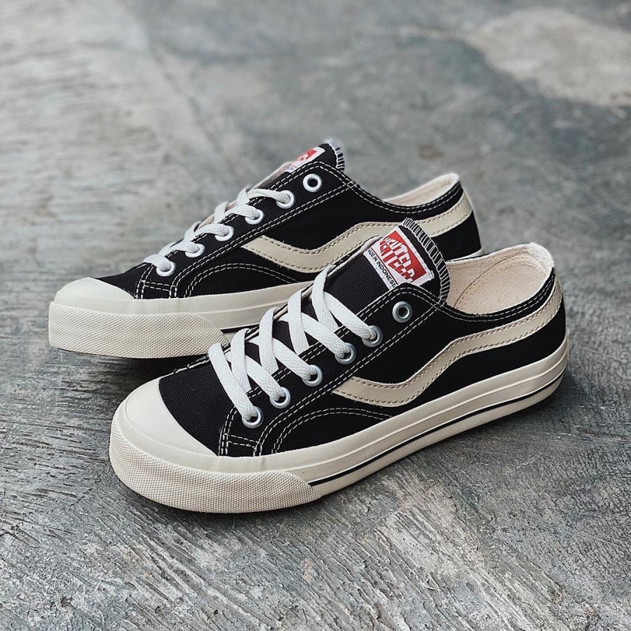 Sepatu Ventela Public Low Black Natural & Black White [ Vantela ]