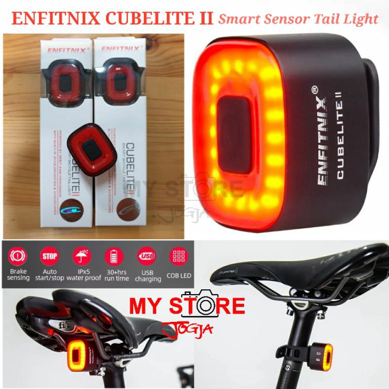 Enfitnix Cubelite Ii Smart Tail Light Lampu Belakang Sepeda Sensor Rem Auto Brake Cob Road Bike Mtb Shopee Indonesia