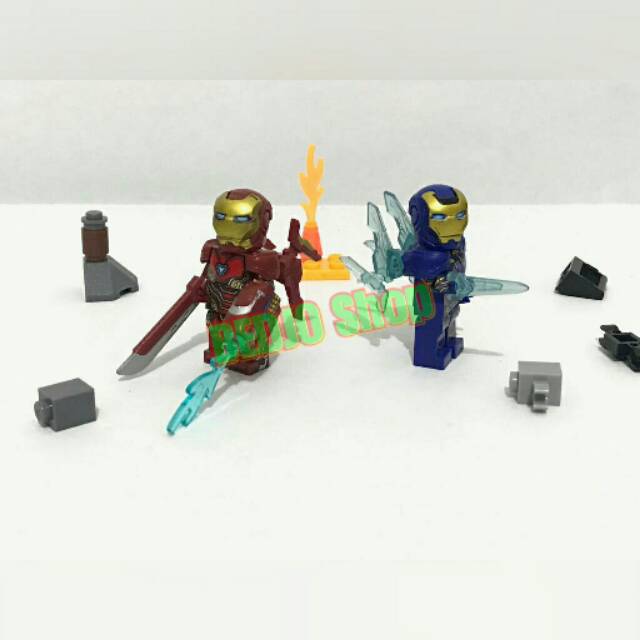 Lego Mini Figure Couple Iron Man & Iron Rescue Marvel Avengers End Game