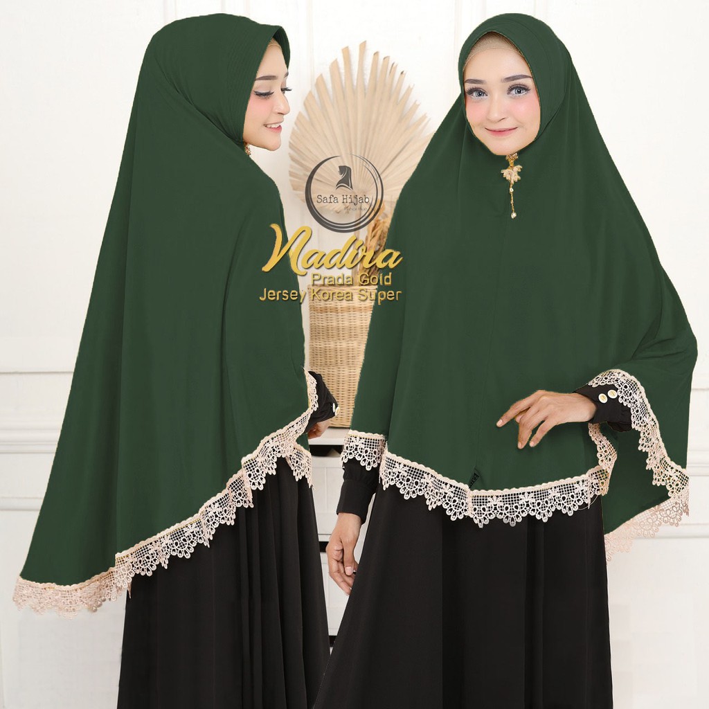 Jilbab Instan Jersey Terbaru Khimar Jersey Jumbo Renda Nadira Jilbab Bergo termurah Safa Hijab