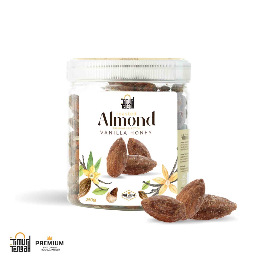 

Kacang Almond Vanilla 250 gr Timur Tengah High Quality