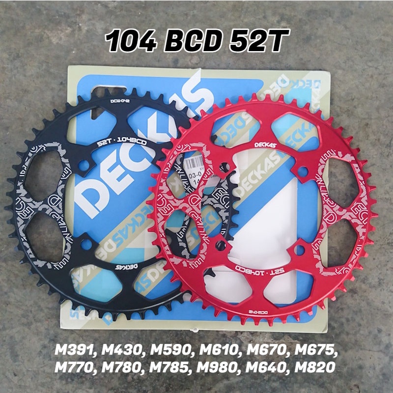 Chainring Deckas Round 104 BCD Narrow Wide 52T