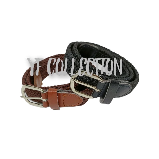 YF COLLECTION-IKAT PINGGANG WANITA KARET TEXTAN SABUK GESPER RAJUT/KEPANG 2.5CM