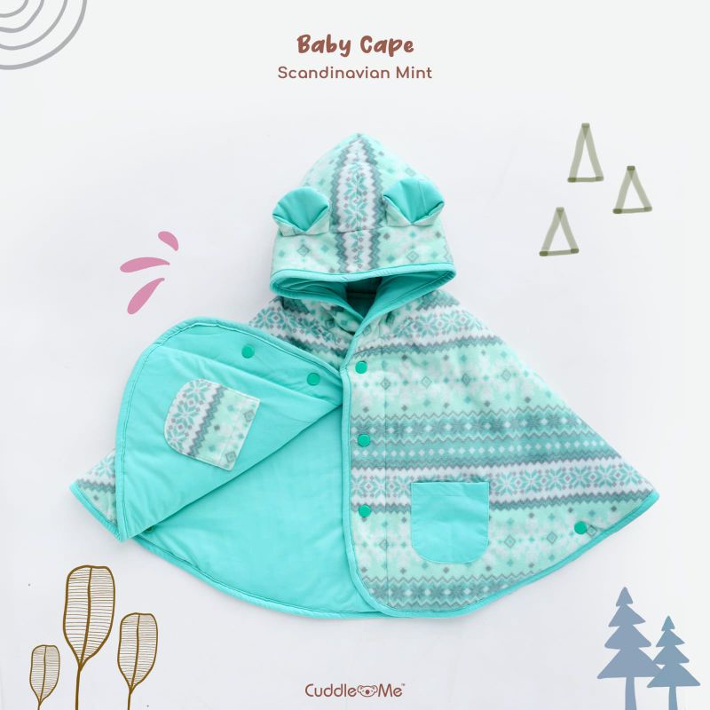 CuddleMe Baby Cape Original Cuddle Me Jaket Mantel Anak Bayi Balita Laki Laki Perempuan Boy Girl Cowok Cewek 0 6 12 Bulan 1 2 3 Tahun-Scandy mint