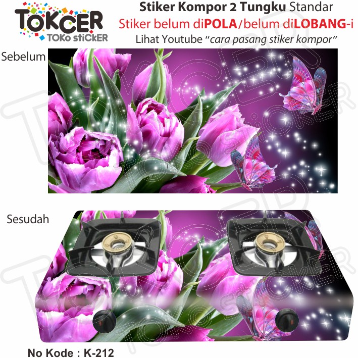 Stiker Kulkas dan Kompor Bunga Tulip