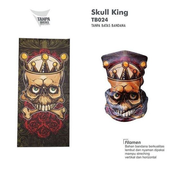 Bandana Seamless Tanpa Batas Skull King Shopee Indonesia