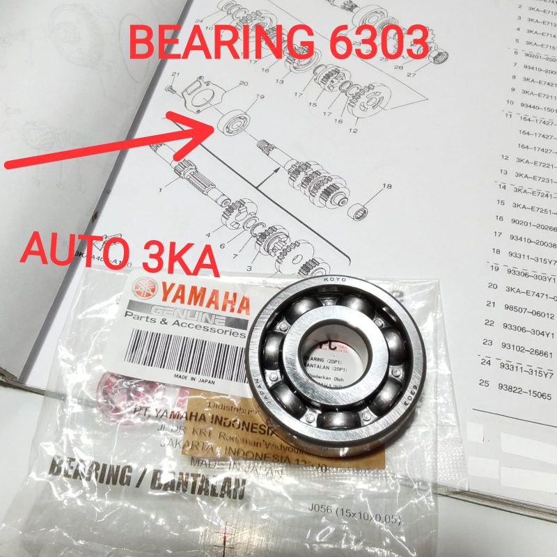 BEARING LAHER 6303 RASIO RUMAH KOPLING RX KING ORI ORIGINAL
