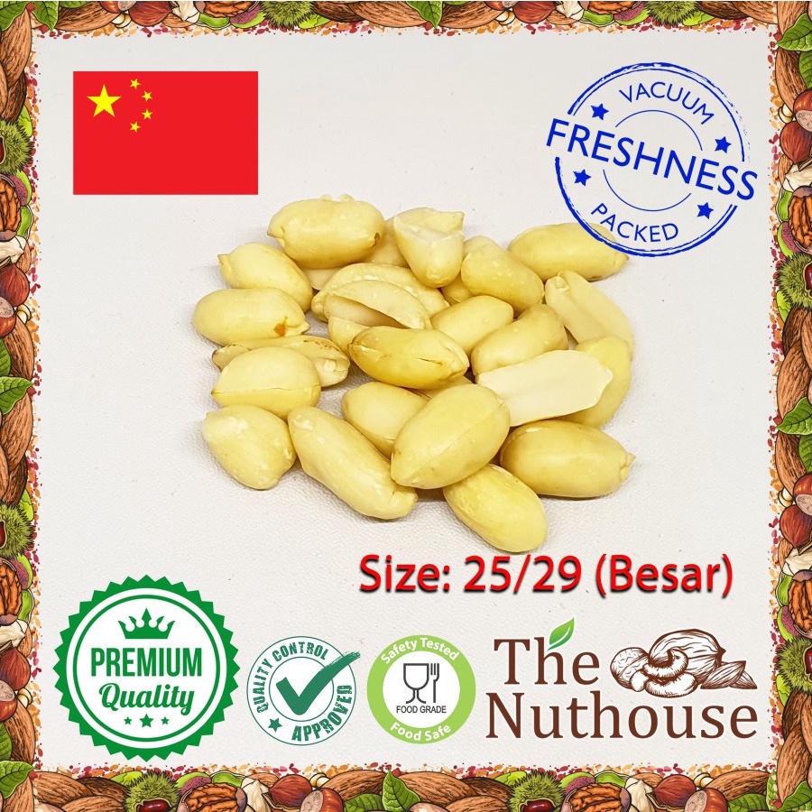 

250gr Kacang Tanah Kupas / Blanched Peanut Kernel Size 25/29 (Besar)