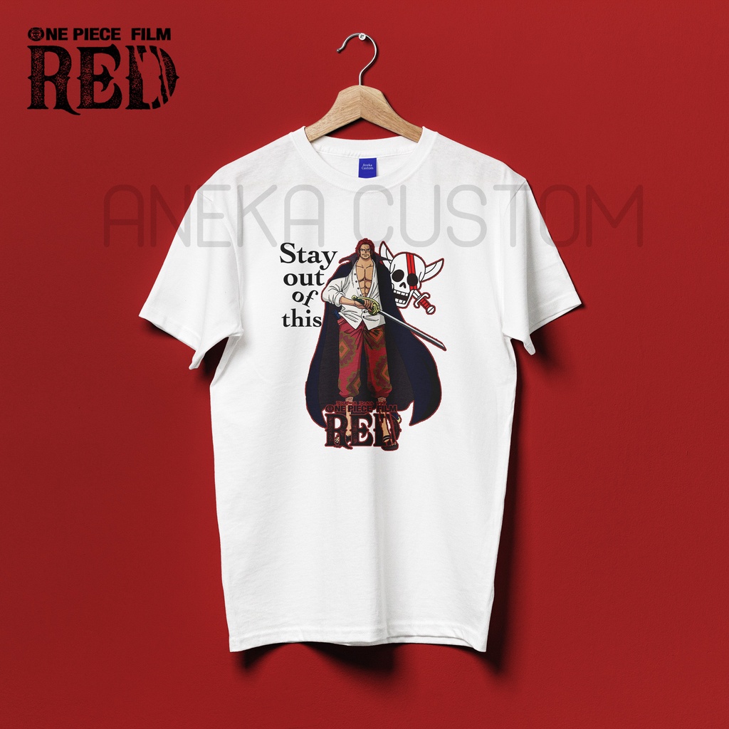 KAOS ONE PIECE FILM RED SHANKS BAJU T-SHIRT AKAGAMI NO SHANKS FILM RED