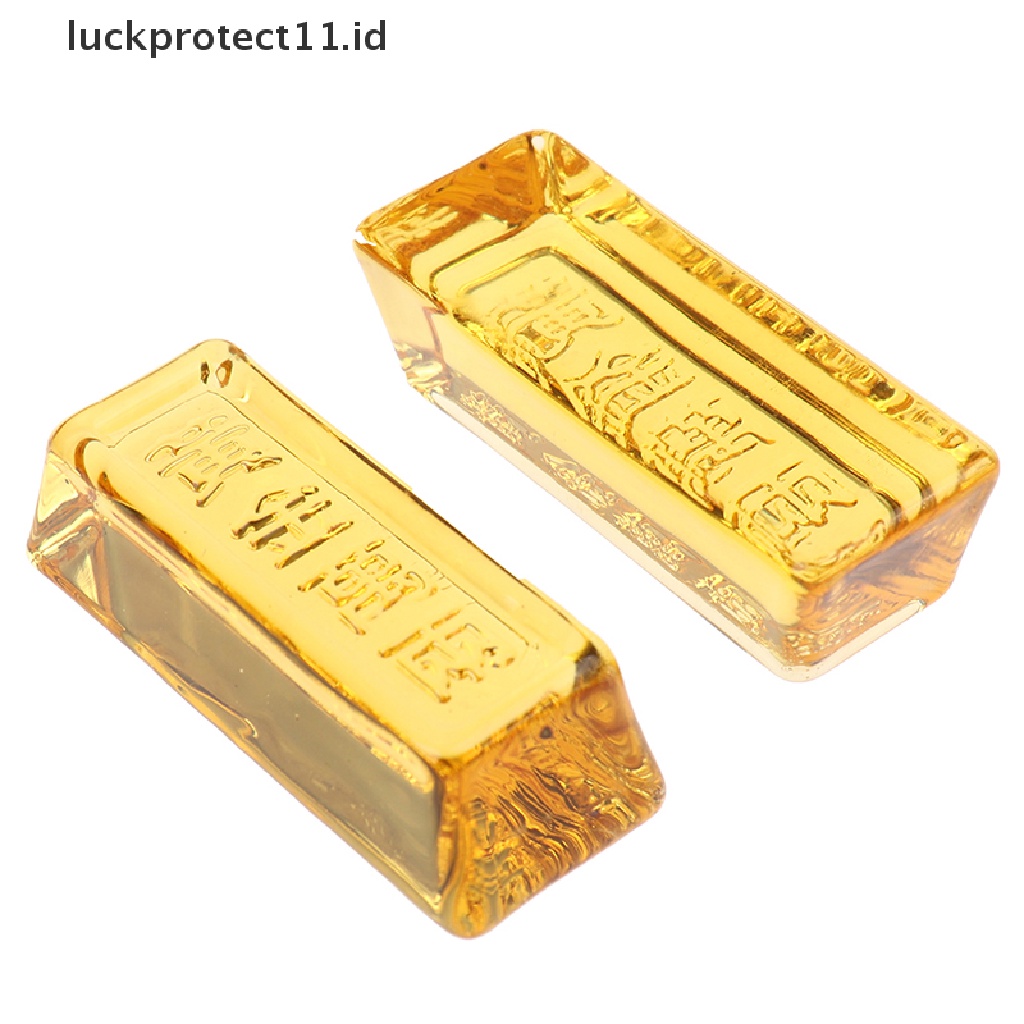 // Hg &amp; ID// 1pc Ingot Emas Kristal Kuning Cina Feng Shui Untuk Kekayaan Dekorasi Rumah Keberuntungan