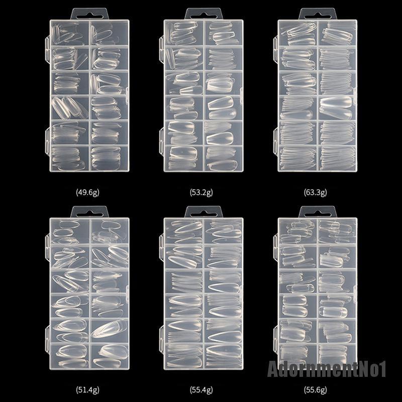 (Adornmentno1) 120pcs / Set Poly Gel Uv Builder Kuku Palsu Extension