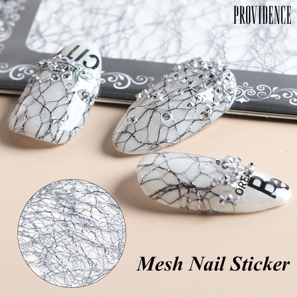 Providence 1 Kotak Stiker Kuku 3D Bahan Mesh Untuk Nail Art Wanita