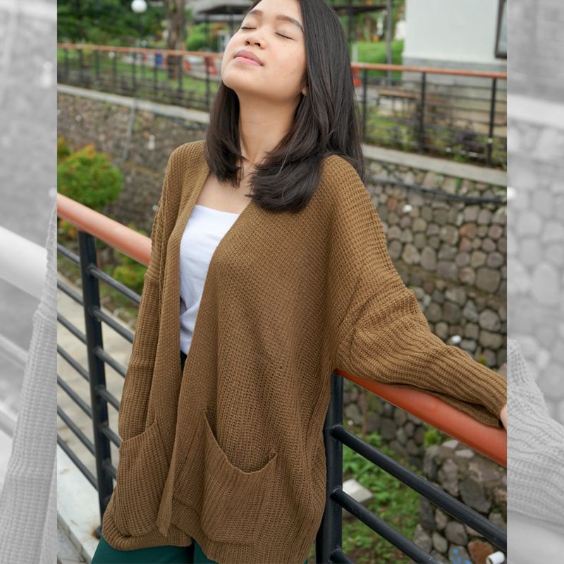 [ TEBAL ] Cardigan Rajut Oversize Wanita  |  Lavella Kardigan Rajut Oversize Outer Wanita