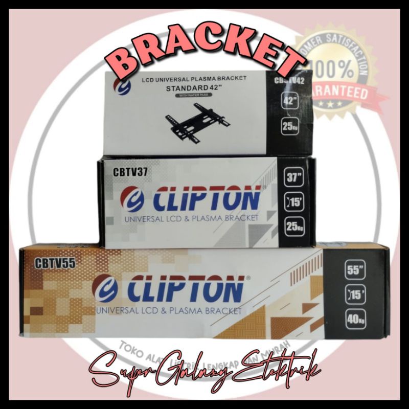 Bracket tv Clipton 19&quot; - 22&quot; - 24&quot; - 29&quot; - 32&quot; - 37&quot;- 42&quot; - 55&quot; - 60&quot; (standart &amp; flexibel)